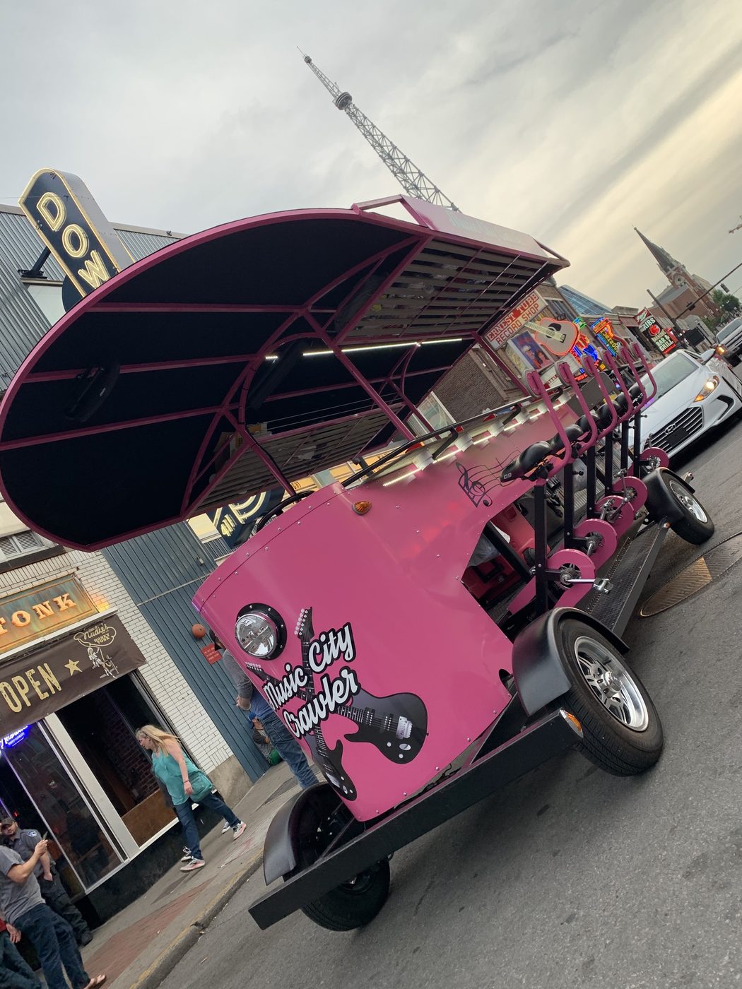 The Music City Crawler party bike on Lower Broadway in Nashville